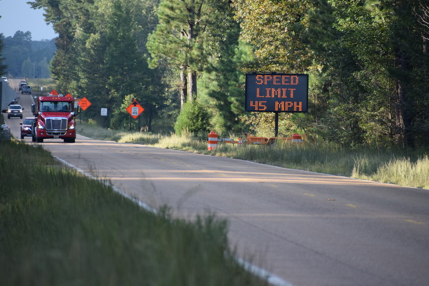 Portable flashing signs have been brought in along a five-mile stretch of Highway 19 south in response to two fatal crashes in the last week. The signs warn motorists of the 45 m.p.h. speed limit and that the stretch of roadway is a no-passing zone.